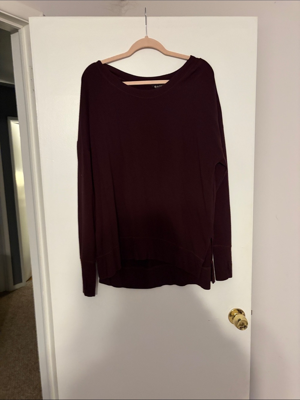 Athleta Long-Sleeve Pullover in Deep Burgundy